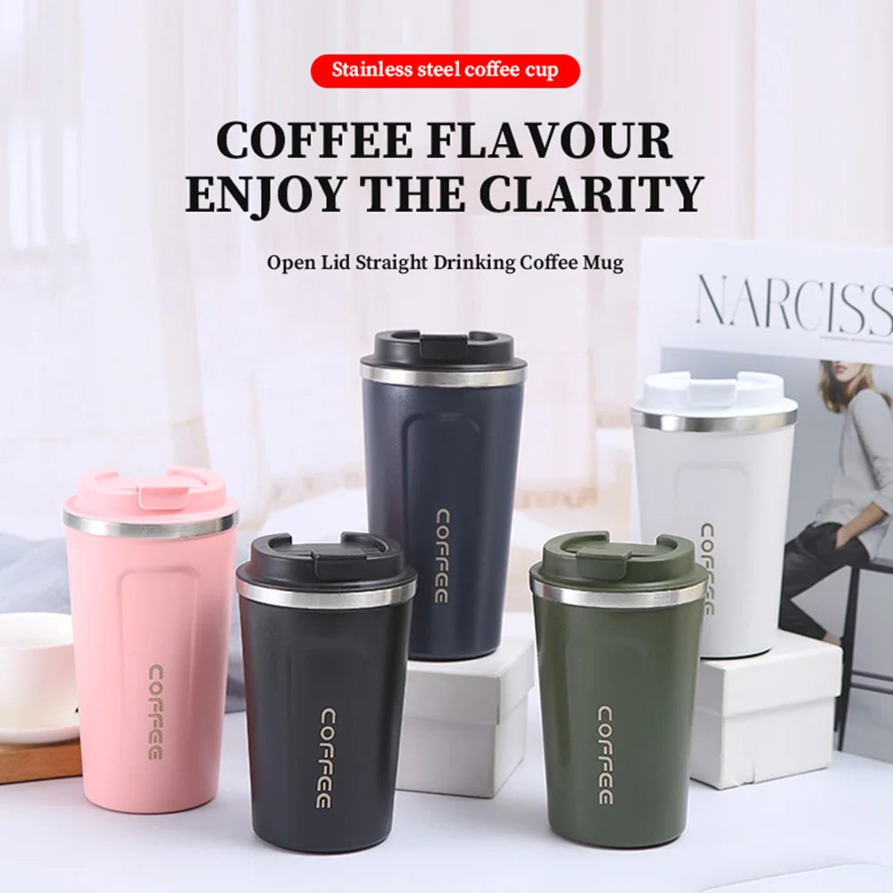 Watersy Stainless Steel Thermal Travel Mug – 380ML/510ML Leakproof Insulated Coffee Cup for Tea and Drinks