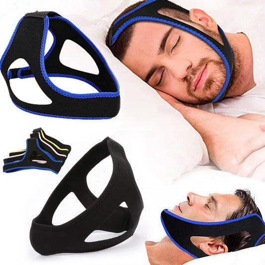 Anti-Snoring Chin Strap - Adjustable Triangular Belt for Better Breathing and Sleep Aid, Snore Stop Solution for Men & Women