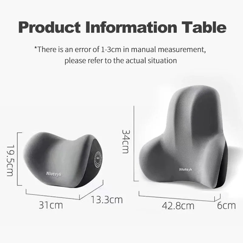 Memory Foam Car Neck Pillow and Lumbar Cushion - Ergonomic Headrest and Backrest Support for Comfortable Driving