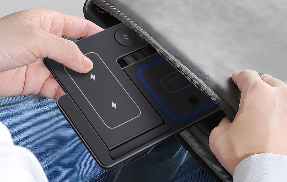 VIKEFON 30W 3-in-1 Fast Wireless Charging Station – Foldable Stand for iPhone 15/14/13/12/11, Apple Watch 9/8/7/6/5, and AirPods Pro
