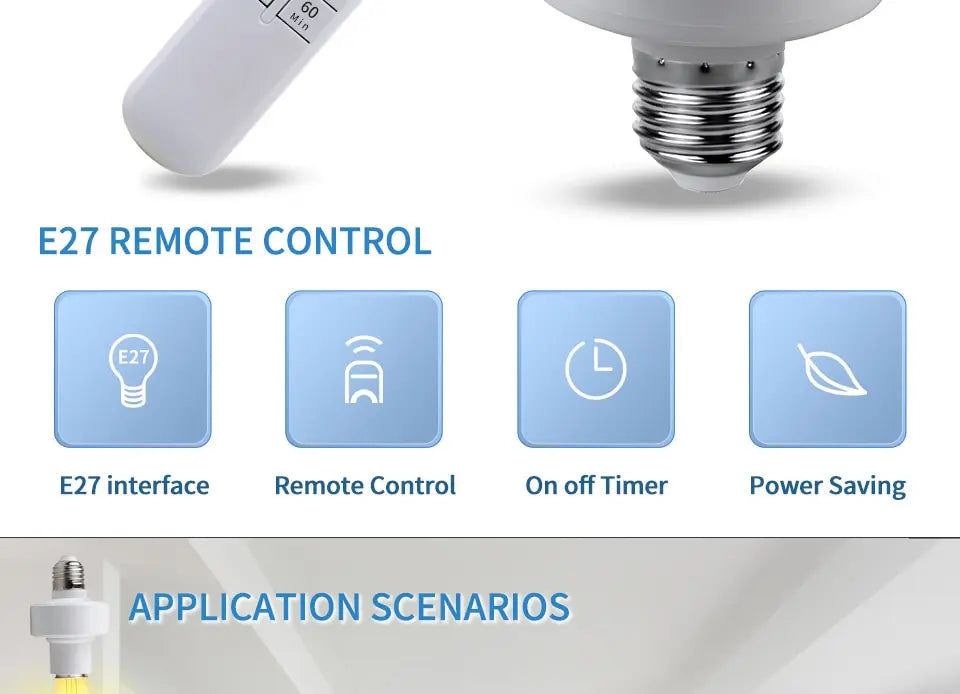 E27 Wireless Remote Control Light Socket Lamp Holder 20M Range For LED Bulbs Lamp Socket Wireless Light Switch Kit AC110V-240V