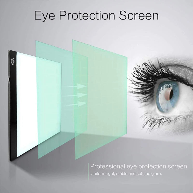 EDUP Dimmable LED Light Pad A3/A4/A5, 3-Level Brightness Tracing Light Box with Eye Protection for Drawing & Diamond Painting