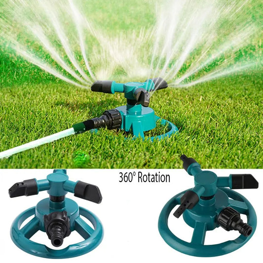 360° Automatic Rotating Sprinkler Nozzle - Efficient Garden Lawn Watering and Irrigation System