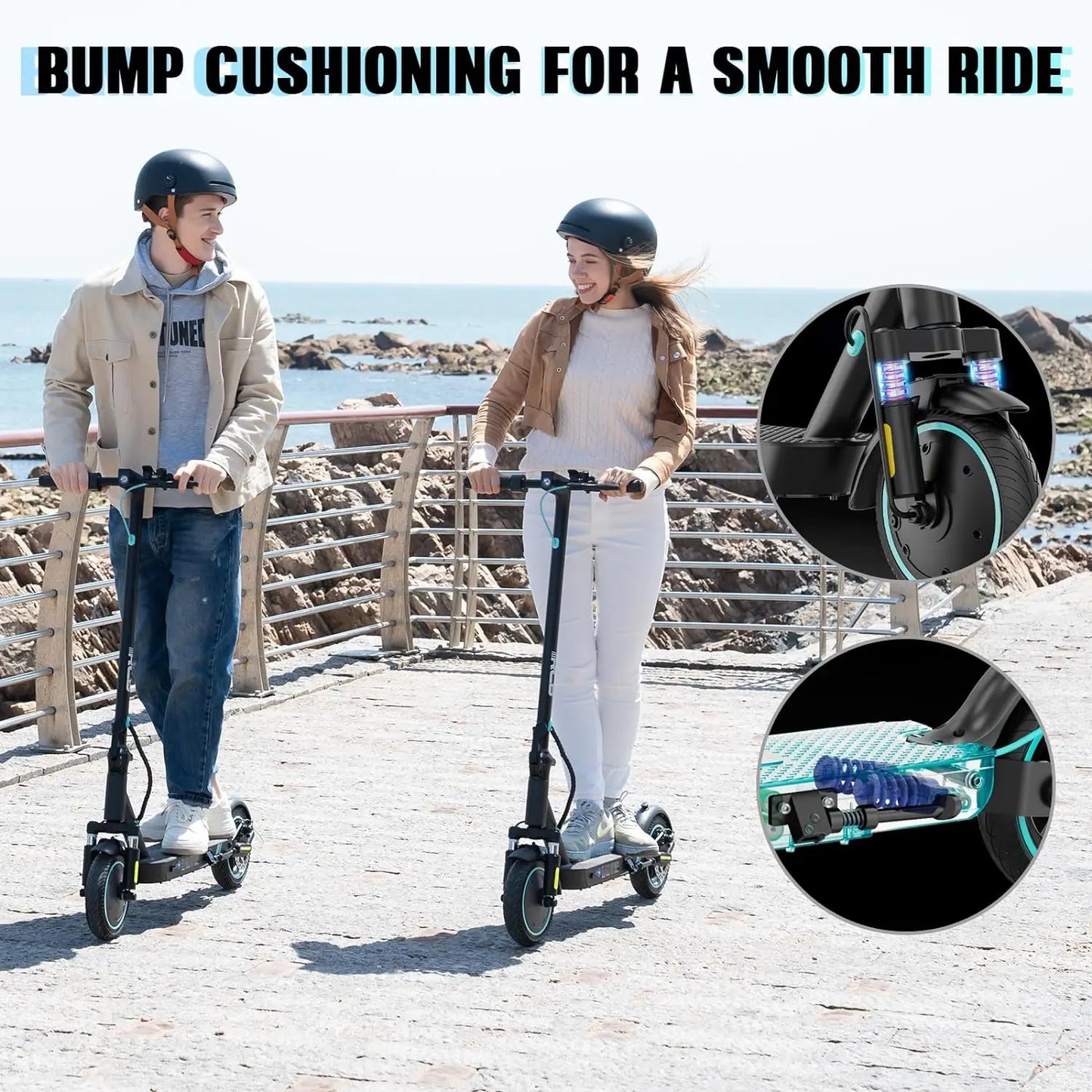 RCB Electric Scooter for Adults - Long-Range, 25km/h Max Speed, with Shock Absorption & APP Connectivity