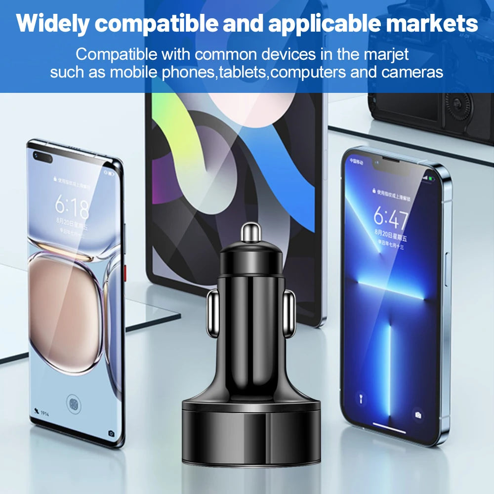 Vumpach 250W 5-Port Fast Charging Car Charger | PD & QC3.0 USB-C Adapter for iPhone, Samsung, Huawei, Xiaomi