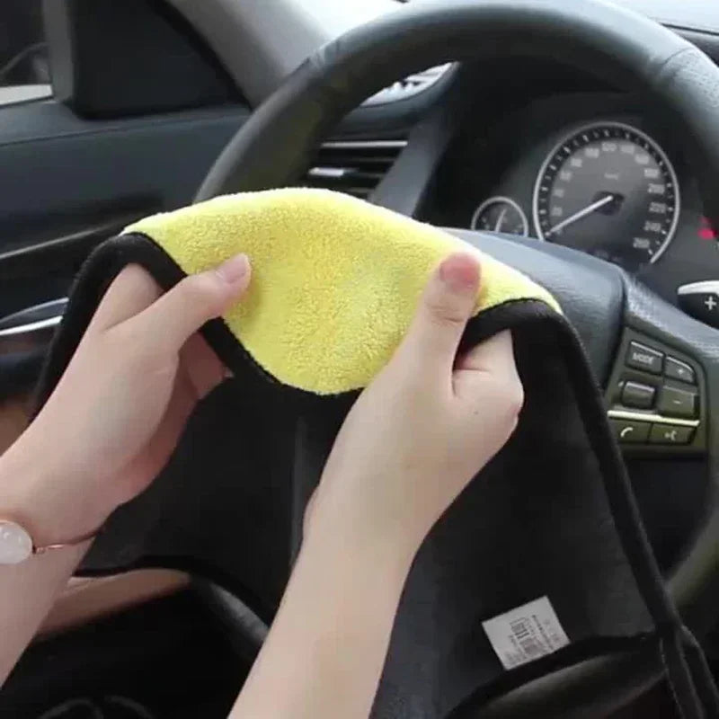 5PCS 30x60cm Microfiber Car Cleaning Towels - Thick Double-Layer Soft Drying Cloths for Car Care and Detailing