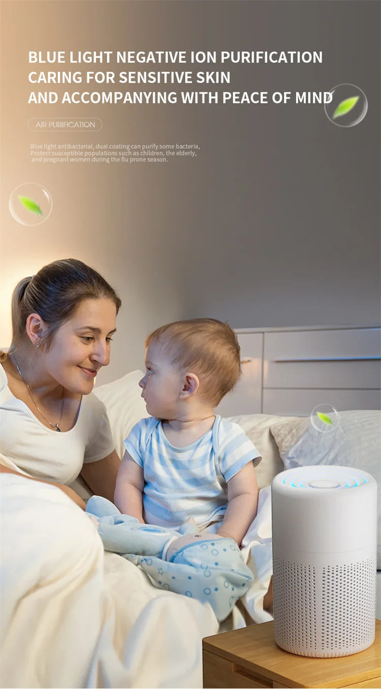 Air Purifier H13 True HEPA Filter 2-in-1 Deodorizing Air Cleaner for Home Allergies and Pets Hair,Smokers in Bedroom