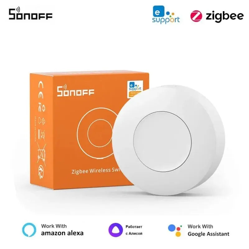 SONOFF SNZB-01P Smart Scene Button – Zigbee wireless button for eWeLink app, Alexa, and Home Assistant.