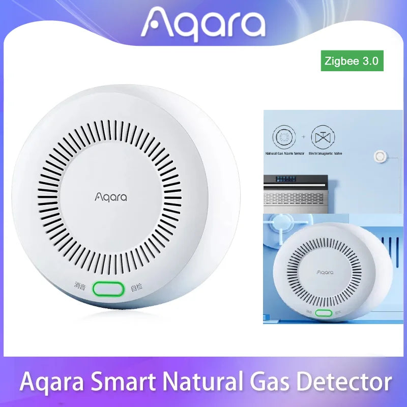 Aqara Smart Natural Gas Detector Zigbee 3.0 Smoke Alarm Kit Intelligent Linkage Home Security Work with Aqara Hub Homekit APP