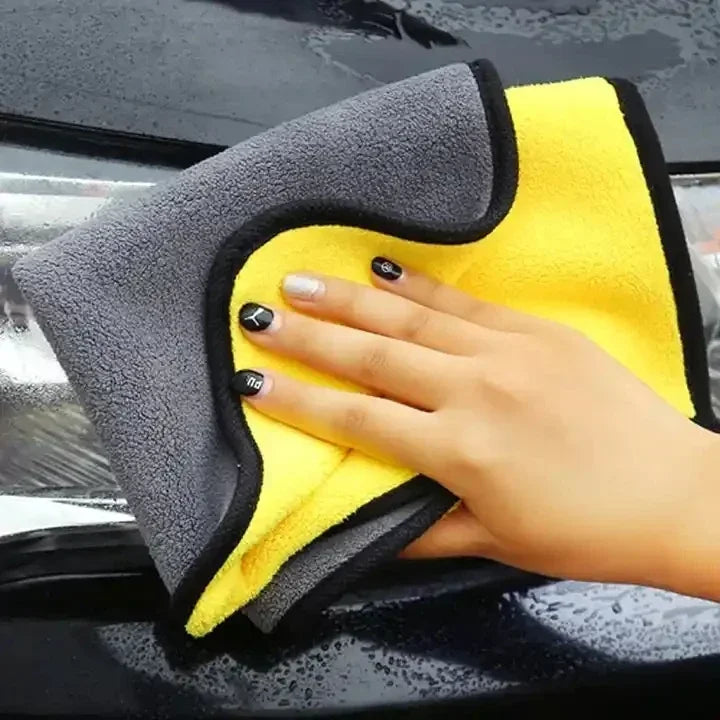 5PCS 30x60cm Microfiber Car Cleaning Towels - Thick Double-Layer Soft Drying Cloths for Car Care and Detailing