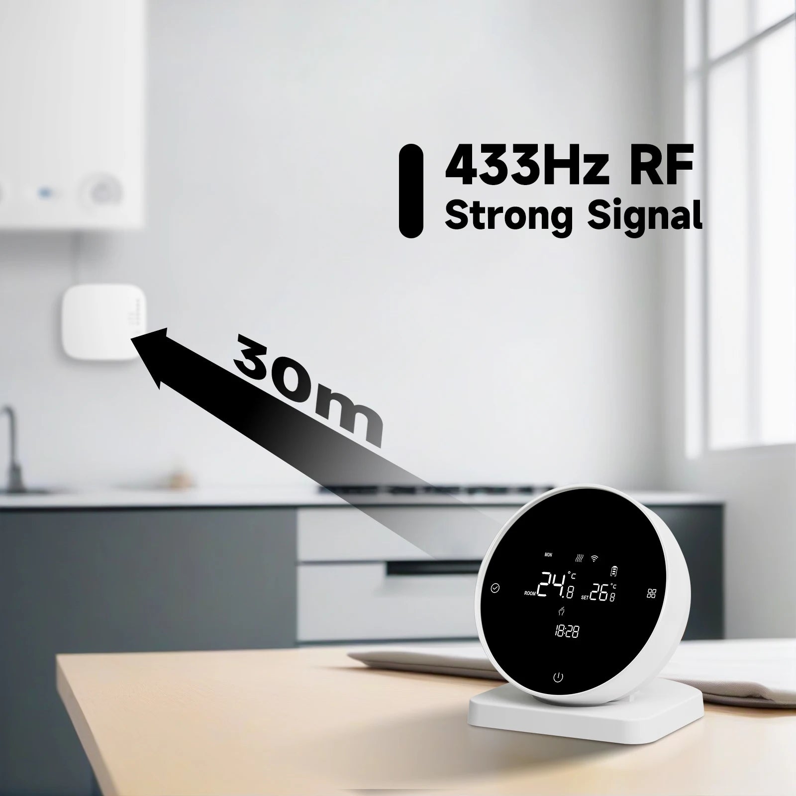 Beok Wireless Wifi Thermostat for Gas Boiler Heating Tuya Battrery RF Temperature Controller Alice Google Home