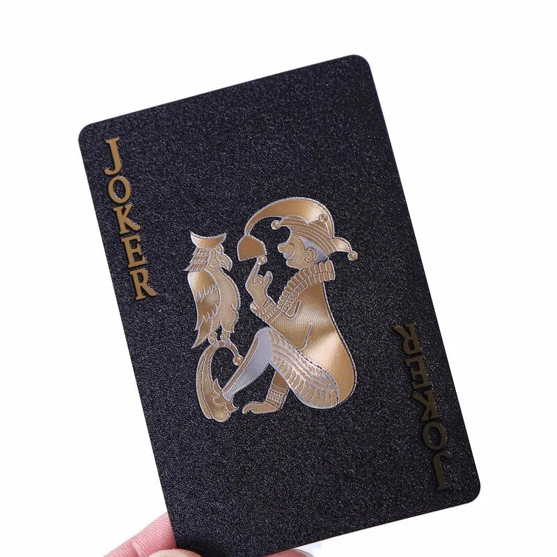 Black & Gold Waterproof Playing Cards | Luxury Poker Deck for Magic Tricks, Board Games, and Gifts