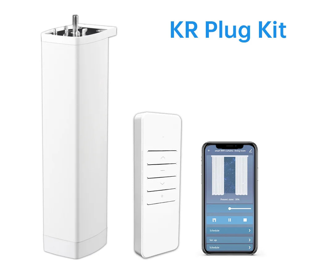 Smart Tuya WiFi/Zigbee Electric Curtain Motor with RF Remote - 22.5CM, App Control, Compatible with Alexa, Google Assistant, and SmartThings