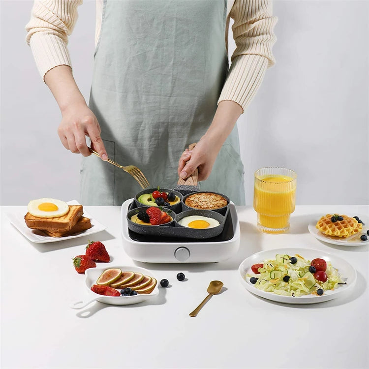 LMETJMA Nonstick Egg & Pancake Frying Pan - 4-Cup Cookware for Gas & Induction Stoves (Model JT87)