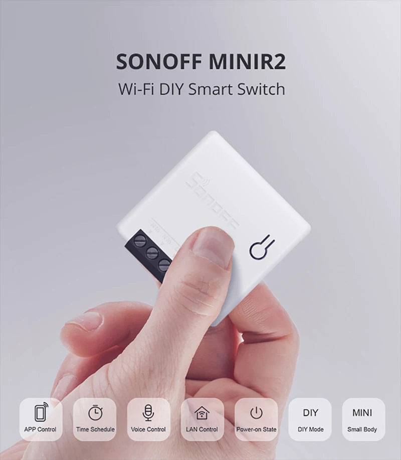 SONOFF Mini R2 DIY Wifi Smart Switch Timer Wireless Switches Smart Home Automation Via eWelink Support Alexa Google Home Alice