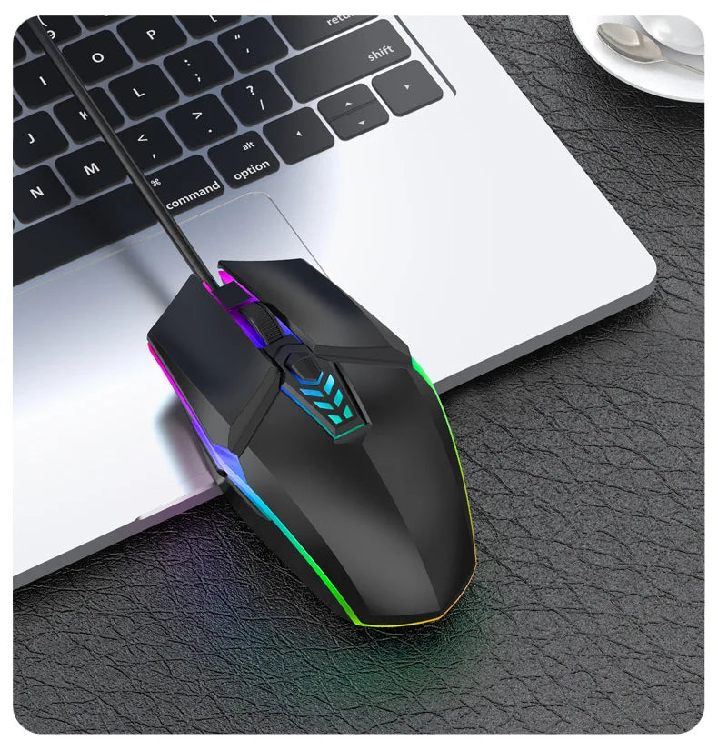 Robotsky 1600 DPI Wired Gaming Mouse | 6-Button Silent Ergonomic Design with Backlit RGB for PC & Laptop