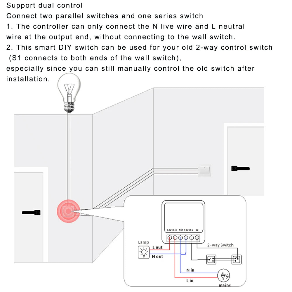 Custom Mini Smart Switch | Cozylife & Apple HomeKit Compatible | WiFi App Controlled Dark Box Circuit Breaker | Smart Home Autom