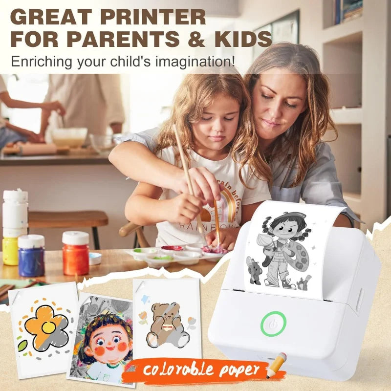 X6 mini printer portable sticker label Printer Bluetooth HD pocket thermal printer with paper for student note inkless printing