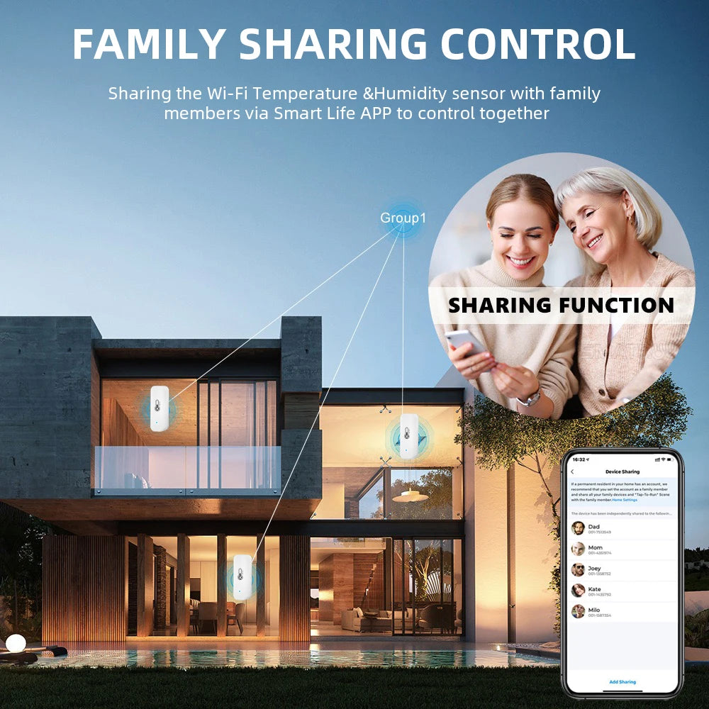 Tuya Zigbee/WiFi Temperature & Humidity Sensor – Smart Thermometer Compatible with Smart Life, Alexa, and Google Assistant