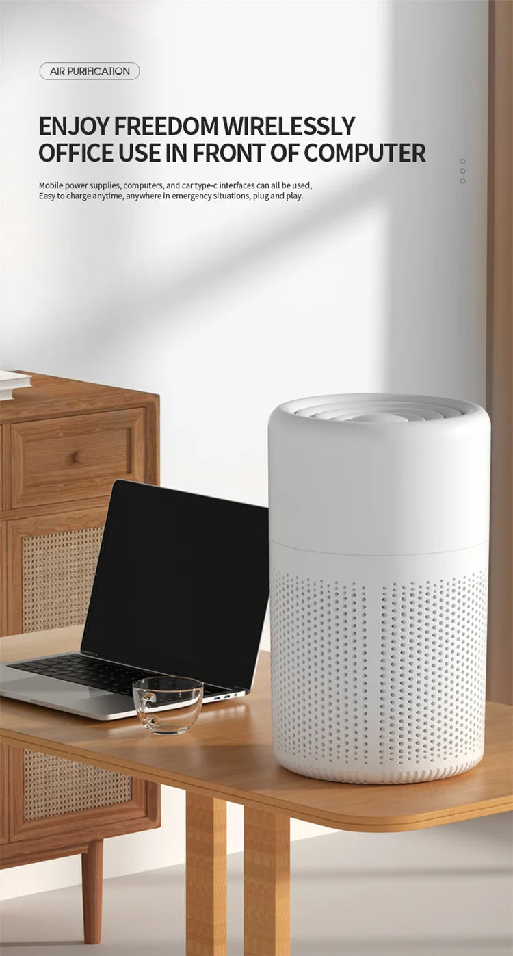 Air Purifier H13 True HEPA Filter 2-in-1 Deodorizing Air Cleaner for Home Allergies and Pets Hair,Smokers in Bedroom