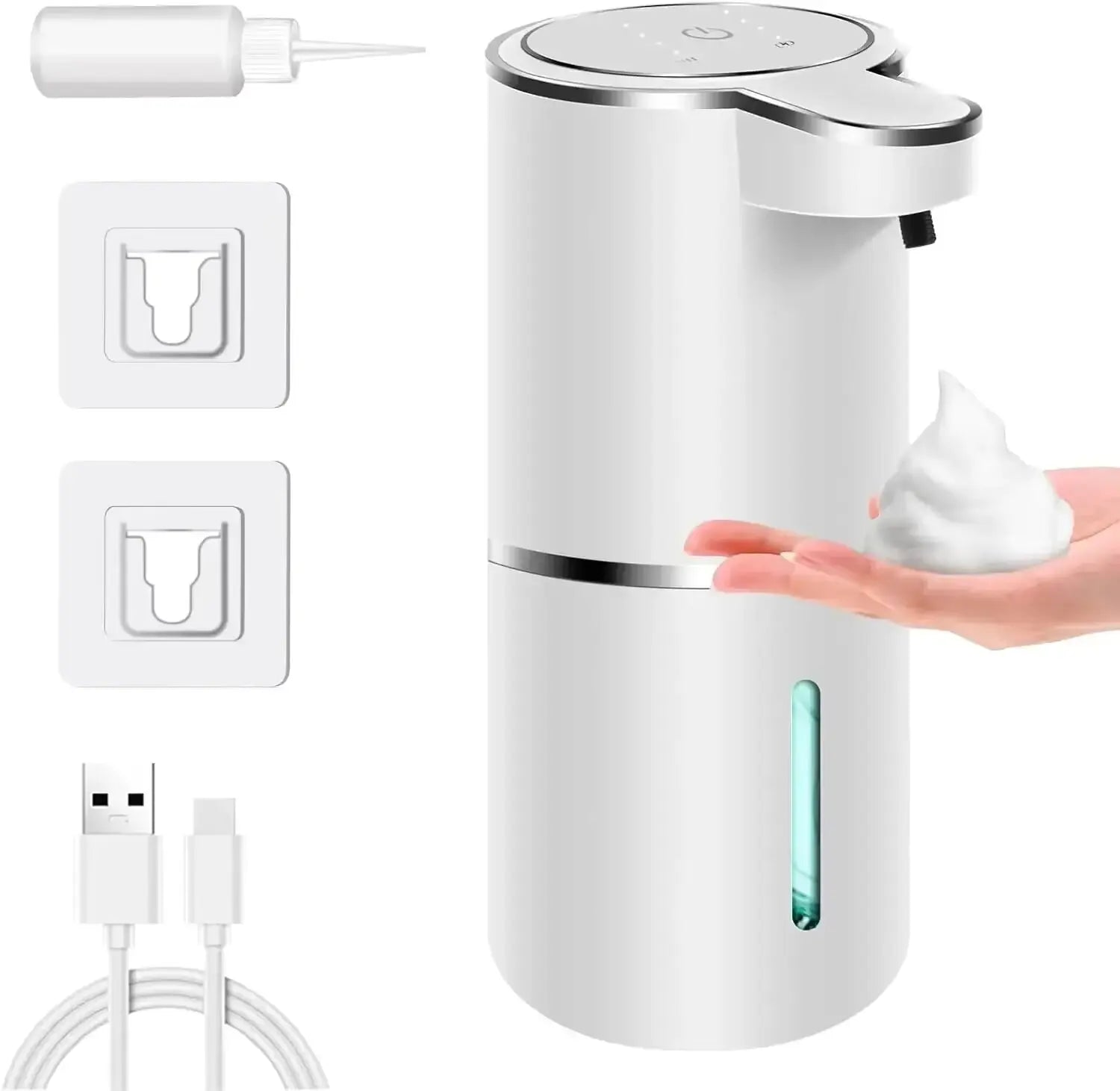 2025 NEW 380ml Automatic Soap Dispenser Foam USB Charging Touchless Smart Display Infrared Sensor Soap Dispensers Hand Washer