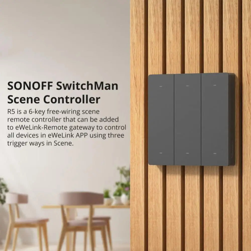SONOFF SwitchMan R5 Scene Controller 6-Key Free-Wiring Smart Home EWeLink Automation Kits Works SONOFF M5 / MINIR3 Switch Esp32