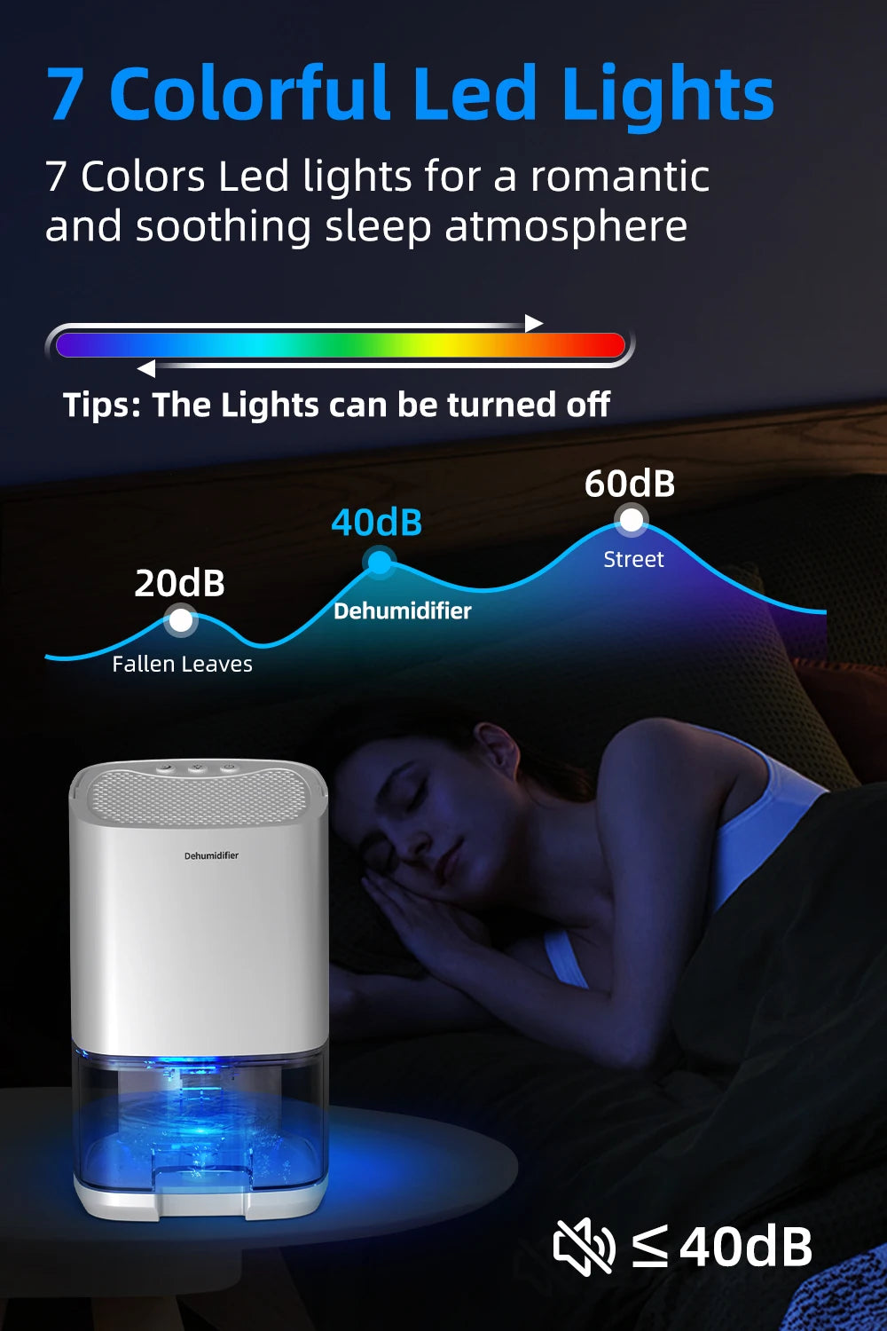 1pc 1000ml Portable Dehumidifier for Home Office and RV Eliminate Damp Mold and Moisture Easy to Use and Energy Efficient