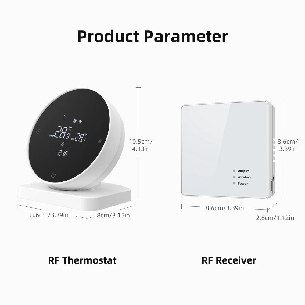 AVATTO Tuya WiFi Smart Thermostat，RF Wireless Receiver Temperature Controller ，For Water Gas Boiler Support Alexa Google Home