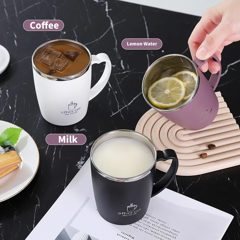 350ml Thermos Mug – 304 Stainless Steel Insulated Coffee Cup with Handle, Leak-Proof Vacuum Flask for Hot and Cold Drinks