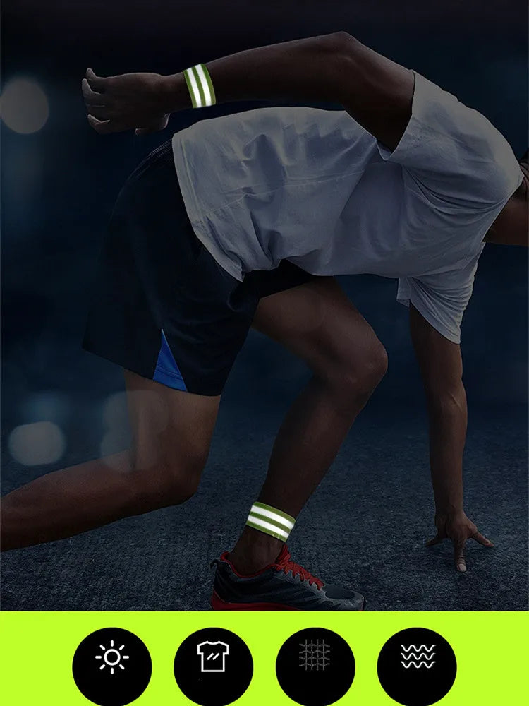 2PCS LED Reflective Armbands - Safety Light Bands for Wrist, Ankle, or Leg for Running & Night Cycling