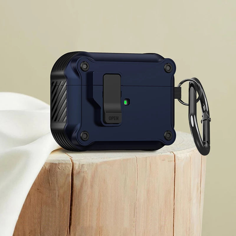CASPTM Shockproof Security Lock Case for AirPods Pro 2nd Gen (2023) & AirPods 3 – Durable Protective Cover