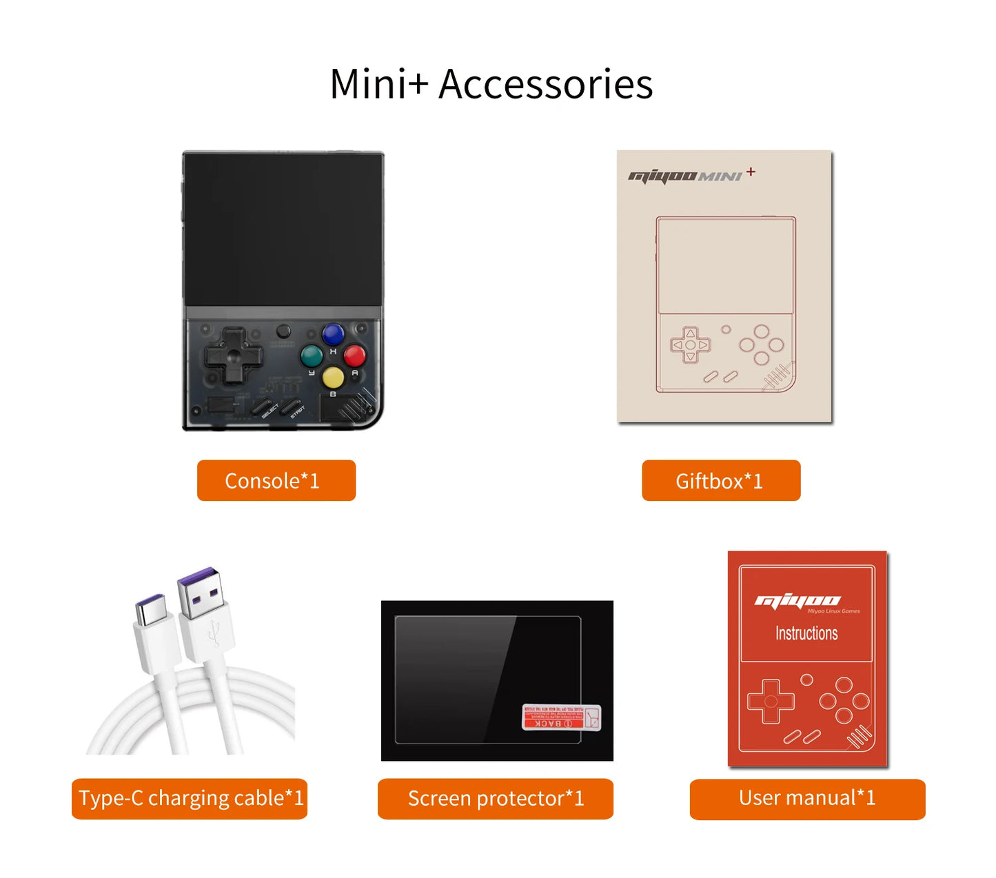 MIYOO Mini Plus Portable Retro Handheld Game Console – 3.5-Inch IPS HD Display, Multi-Platform Emulator