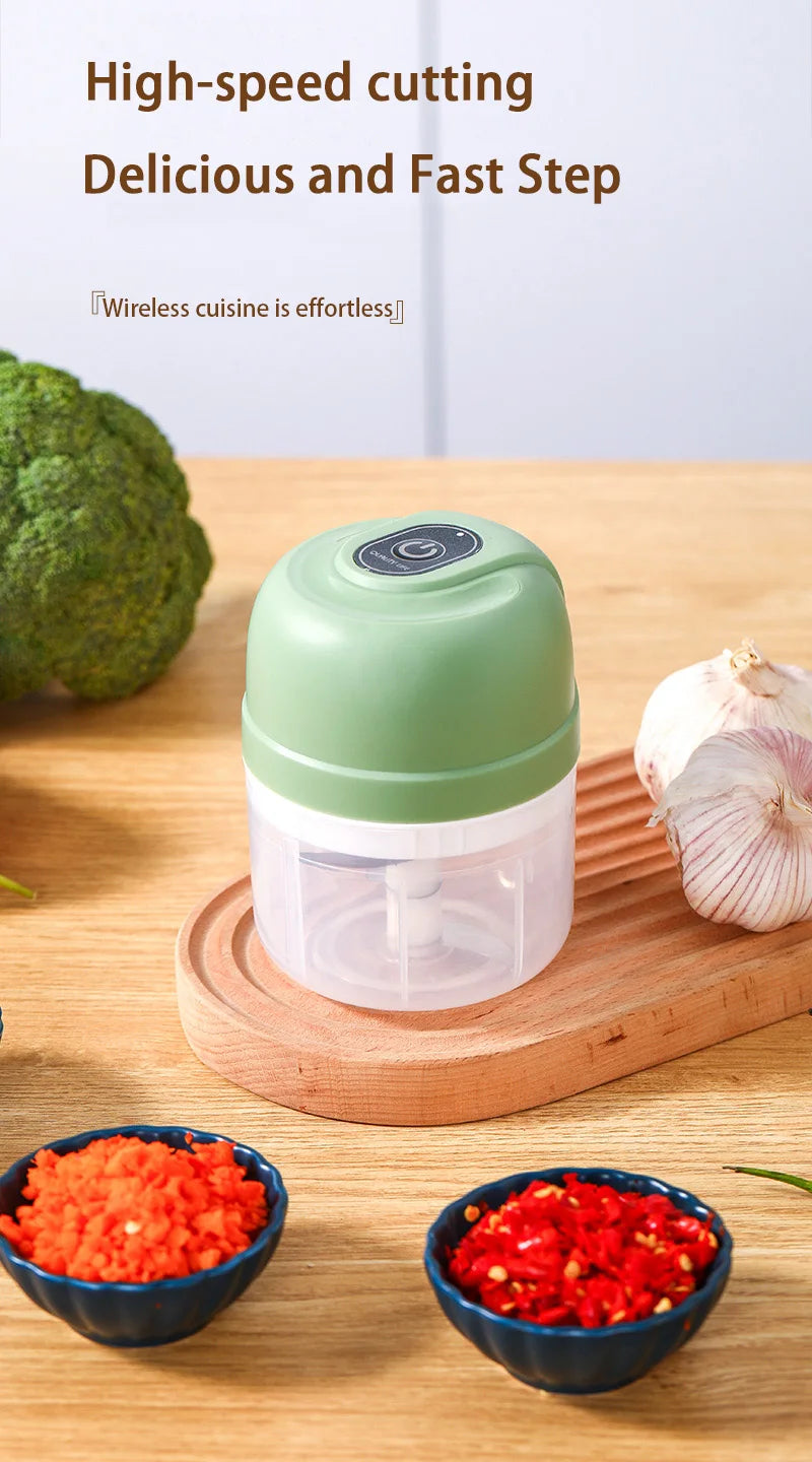 Electric Garlic Purer 100/250ML Mini Electric Garlic Chopper USB Charging Ginger Vegetable Cutter Food Chopper Kitchen Tools