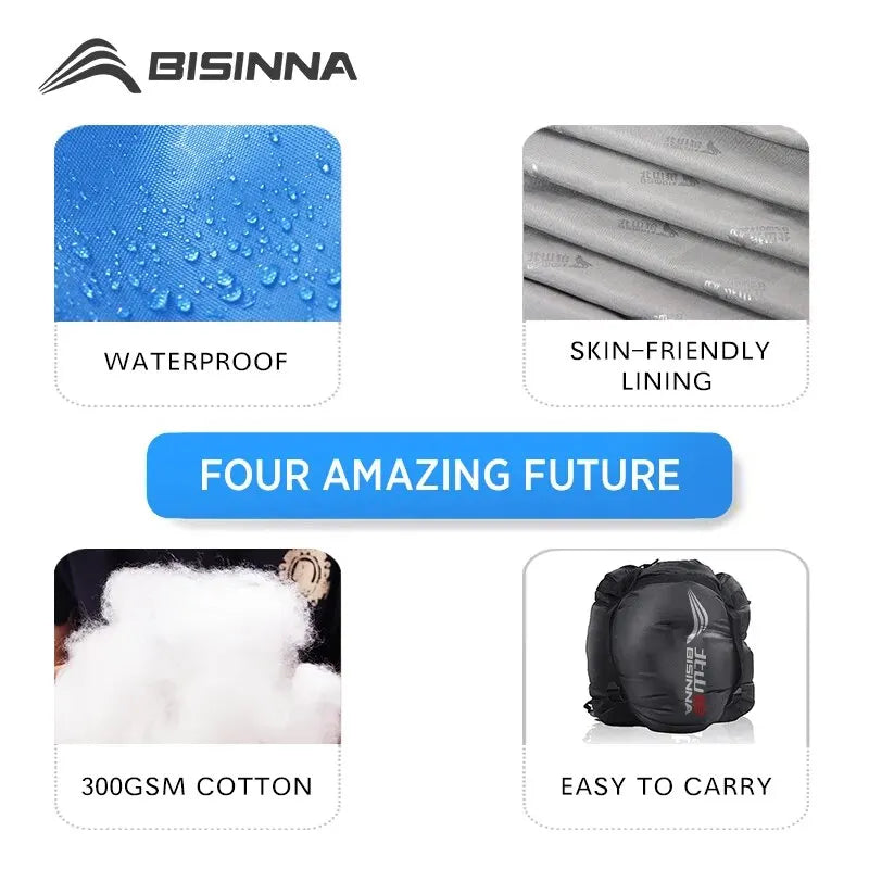 BISINNA Ultralight Waterproof Camping Sleeping Bag - Winter Warm Envelope Design for Backpacking, Hiking, and Outdoor Travel