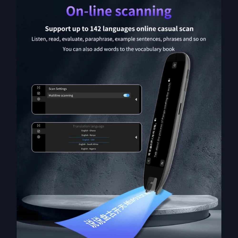 S65 Pro Smart MultifunctionTranslation Real Time Languages Translator Business Dictionary Pen Voice Scan Translator Pen