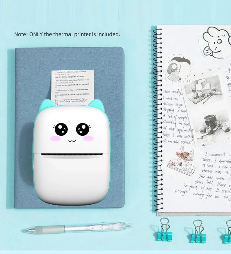 Mini Cat Portable Thermal Printer - Wireless Bluetooth Photo & Label Printer for Android and iOS (58mm)