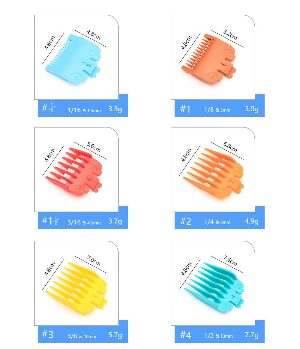 Barber Top 10Pcs/Bag Universal Hair Clipper Limit Comb Guides – Adjustable Trimmer Guards Attachment Set (3-25mm) - Colorful Styling Accessory