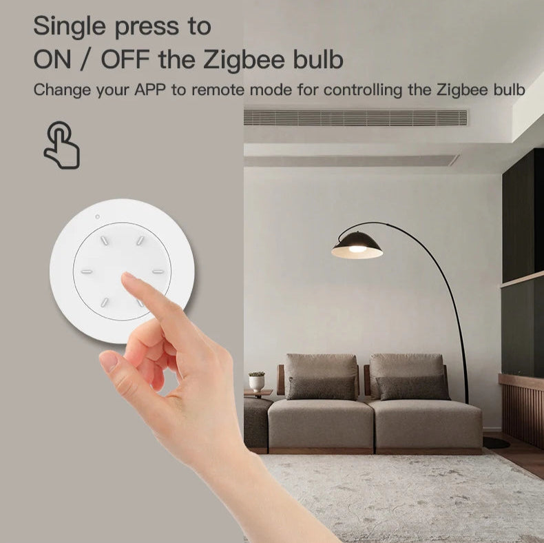 Tuya ZigBee Smart Rotating Knob Switch - DIY Wireless Scene Control, Dimmer Switch for Home Automation, Linkage Remote for Appliances