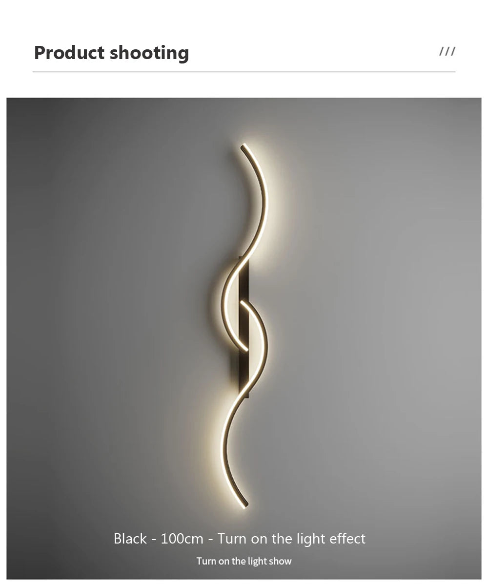 DARHYN Modern LED Wall Lamp - Minimalist Long Strip Wall Sconce for Bedroom, Living Room, and Indoor Lighting Fixtures