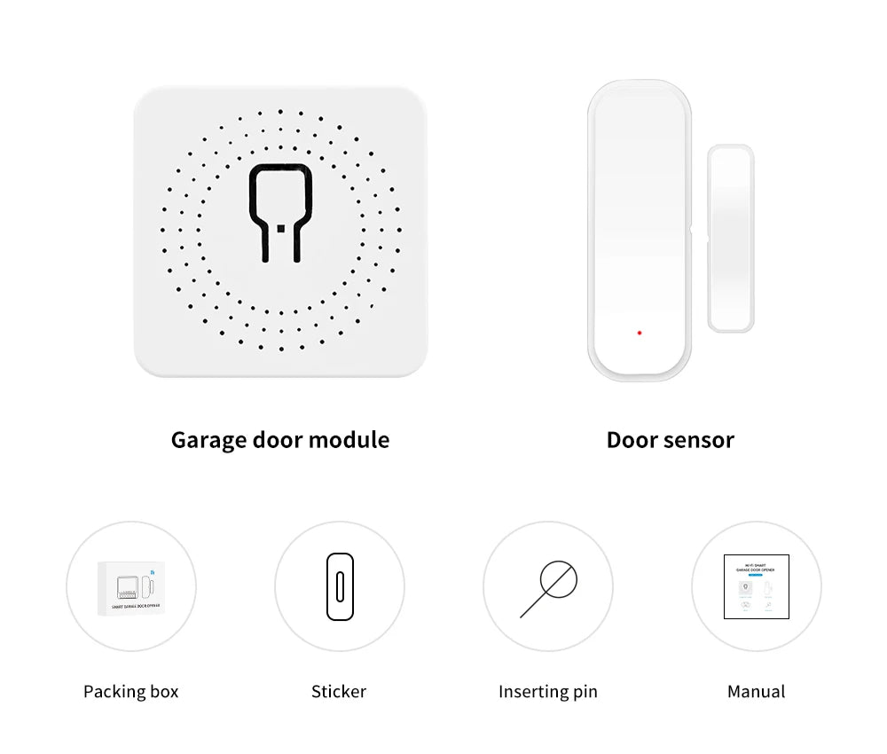 Tuya WiFi Smart Garage Door Opener Door Sensor Smart Home Home Automation Work For Google Assistant Alexa APP Remote Control