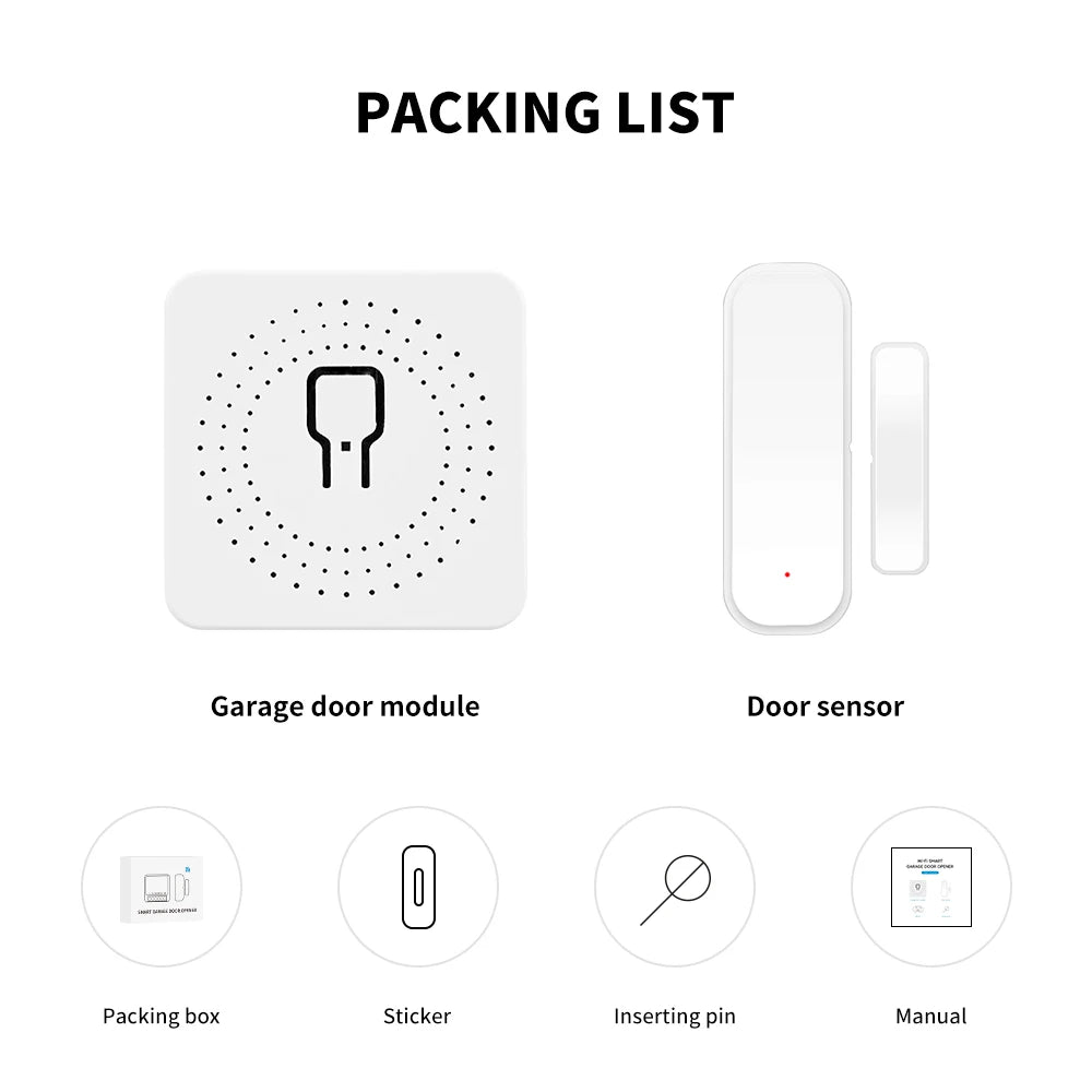 Tuya WiFi Smart Garage Door Opener Door Sensor Smart Home Home Automation Work For Google Assistant Alexa APP Remote Control