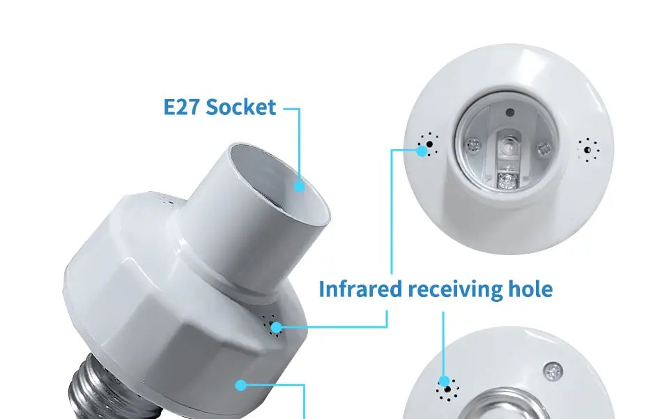 E27 Wireless Remote Control Light Socket Lamp Holder 20M Range For LED Bulbs Lamp Socket Wireless Light Switch Kit AC110V-240V