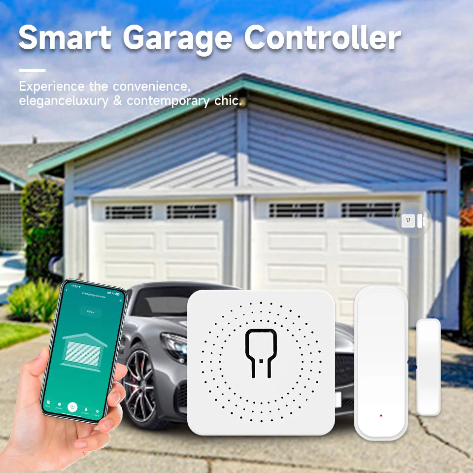 Tuya WiFi Smart Garage Door Opener Door Sensor Smart Home Home Automation Work For Google Assistant Alexa APP Remote Control