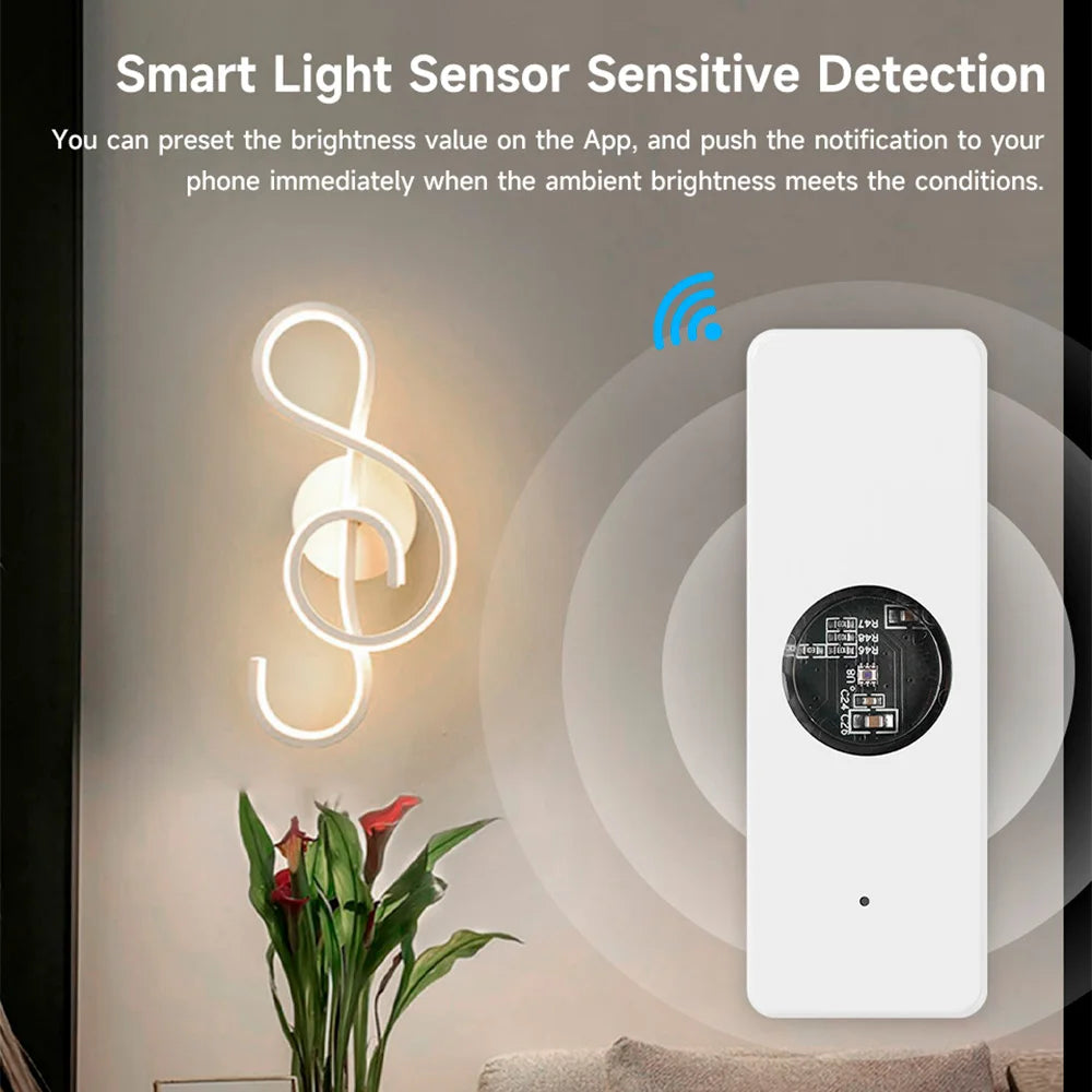 Tuya ZigBee Light Sensor Luminance Sensor Illumination Brightness Detector Smart Home Automation App Control Tuya Light Detector