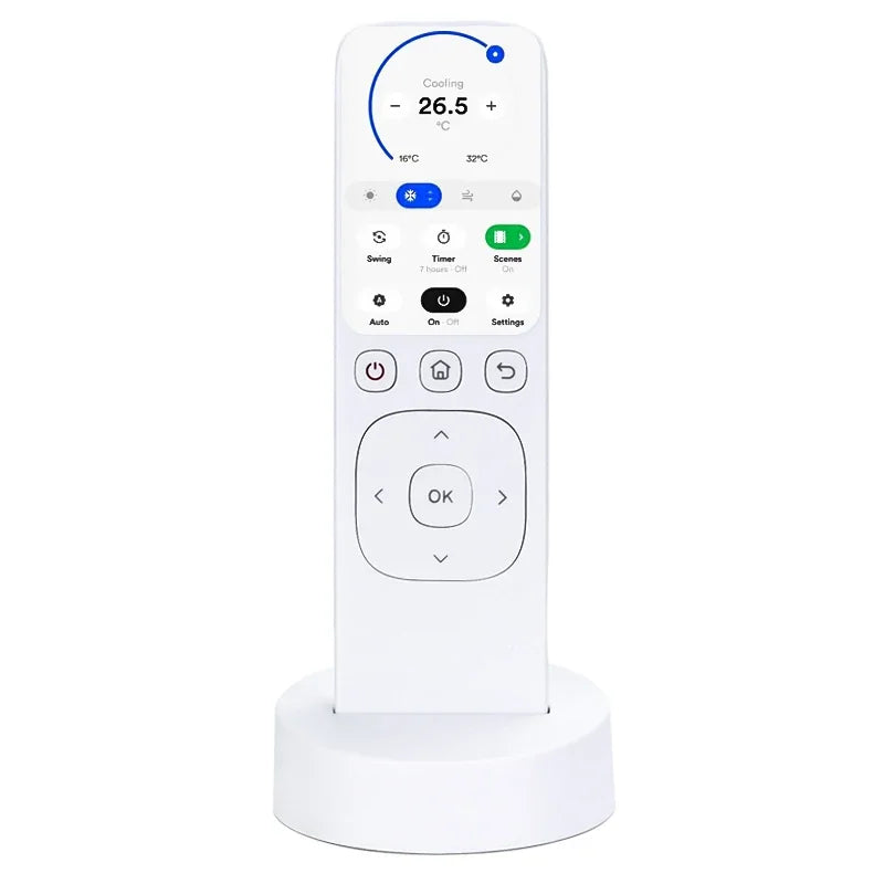 Tuya Wifi Smart Remote Control with Hd Touch Screen Charging Base Smart Devices Plastic White Universal Linux TFT Bar No Camera