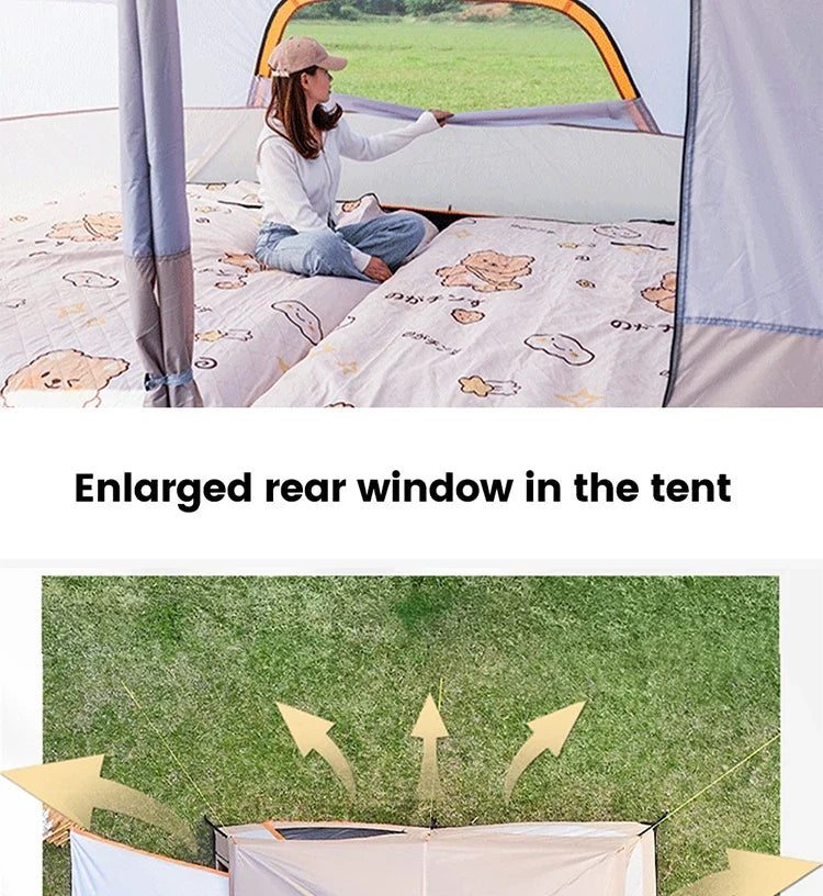 XIAOTREE Outdoor Family Camping Tent - Oversized Double-Layer 2-Room Tent for 3-12 People, Thickened Rainproof Design for Outdoor Adventures