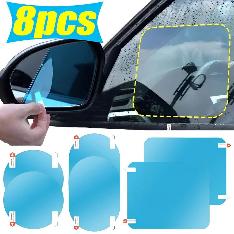 Rainproof Rearview Mirror Film - Anti-Fog, Waterproof Window Stickers for Car and Truck Glass - Safe Driving in Rain