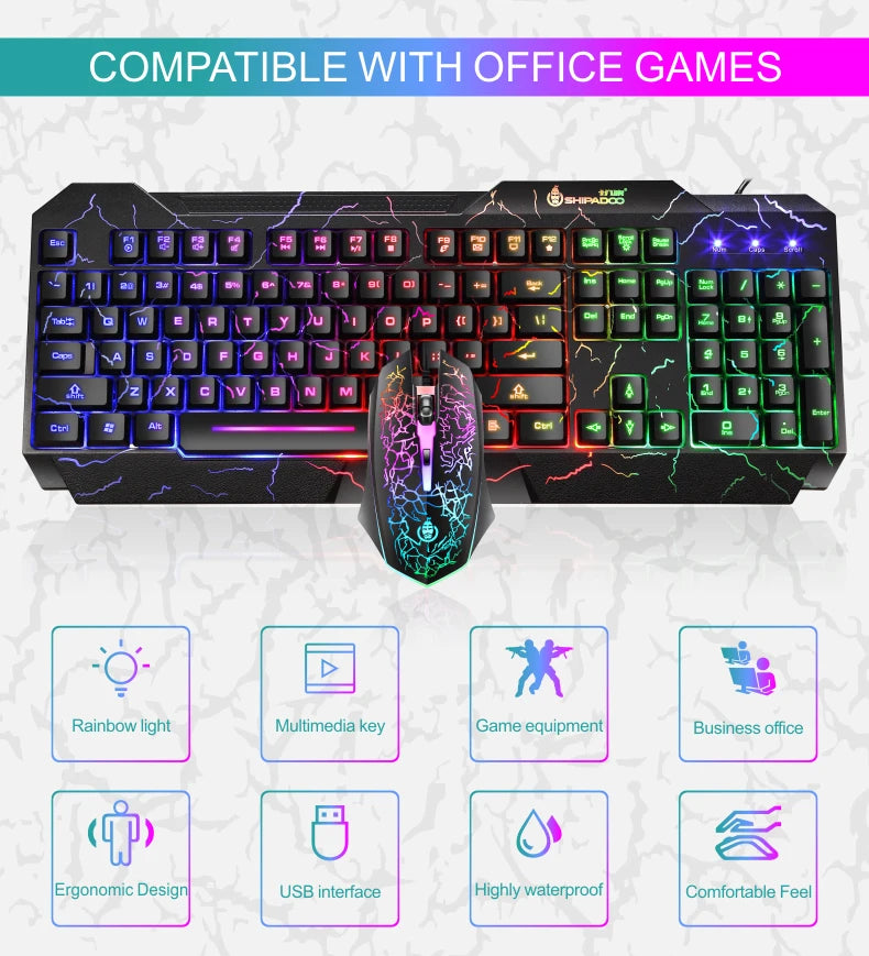 PANTSAN Burst Gaming & Office Keyboard and Mouse Set | Mechanical Feel, Luminous Keyboard and Mouse Combo