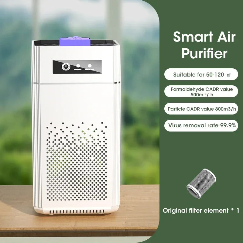 Air Purifier Smoke Odor Negative Ion Generator Air Cleaner for Household HEPA Filter Efficient Purifying Air Smart Formaldehyde
