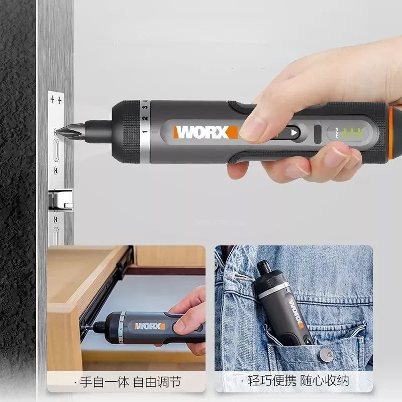 MIJIA WORX WX242 4V Smart Cordless Electric Screwdriver Set | USB Rechargeable with 30 Precision Bits for DIY & Repairs